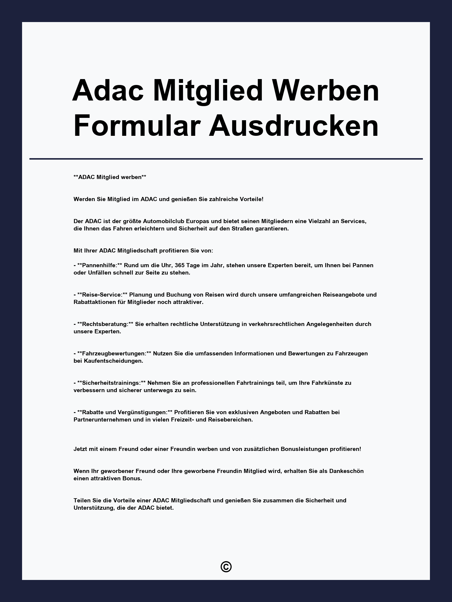 Adac Mitglied Werben Formular Ausdrucken