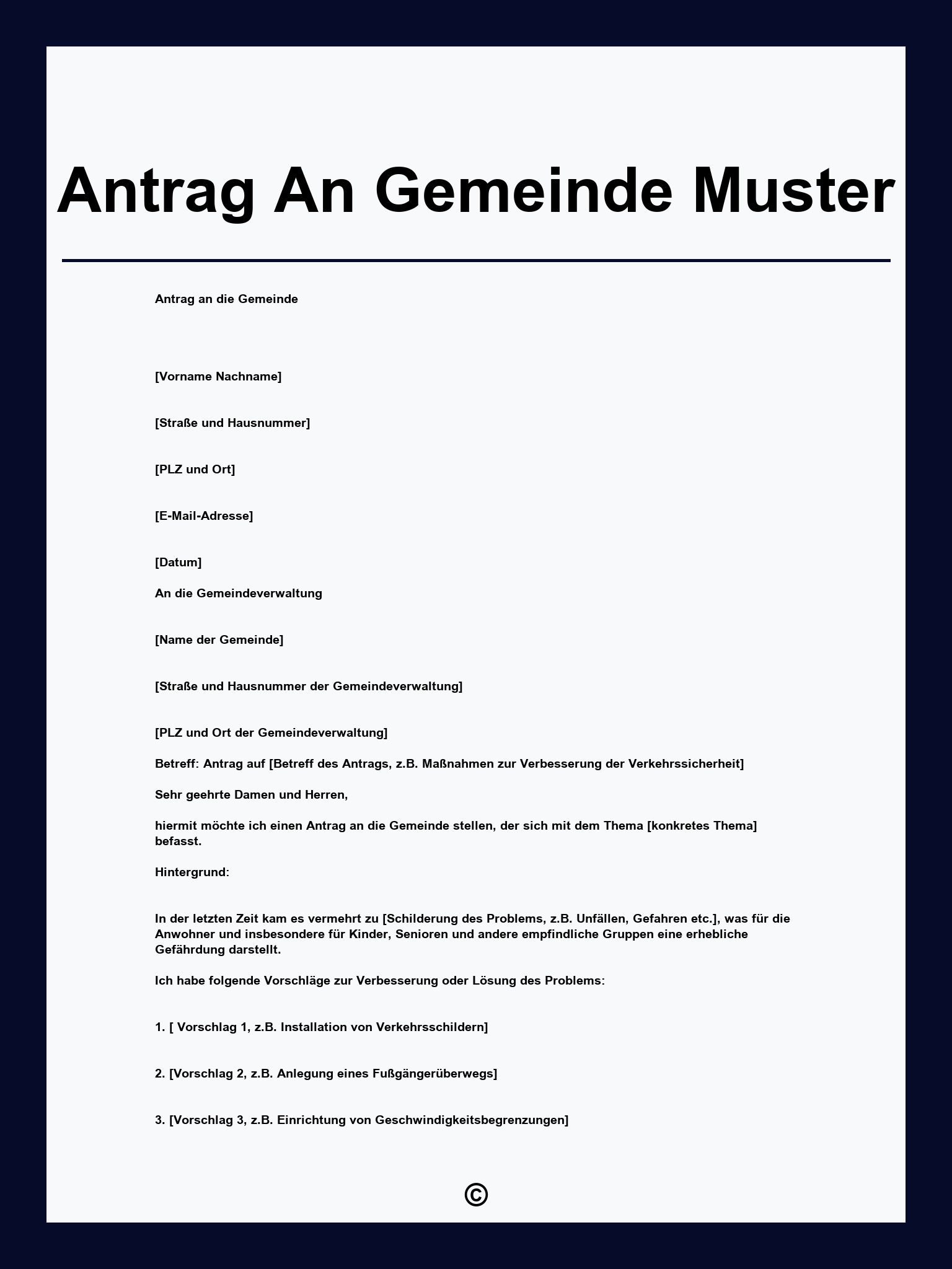 Antrag An Gemeinde Muster