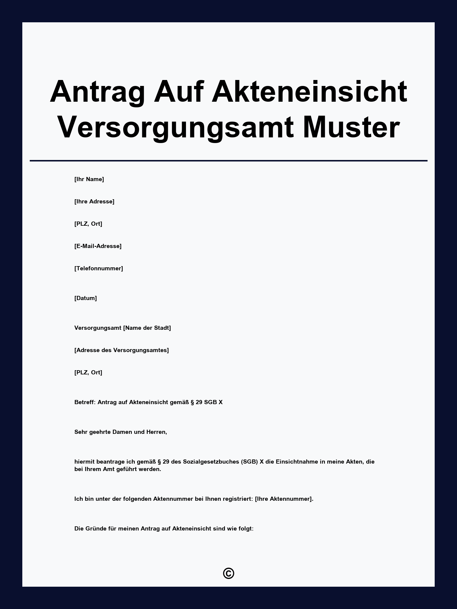 Antrag Auf Akteneinsicht Versorgungsamt Muster