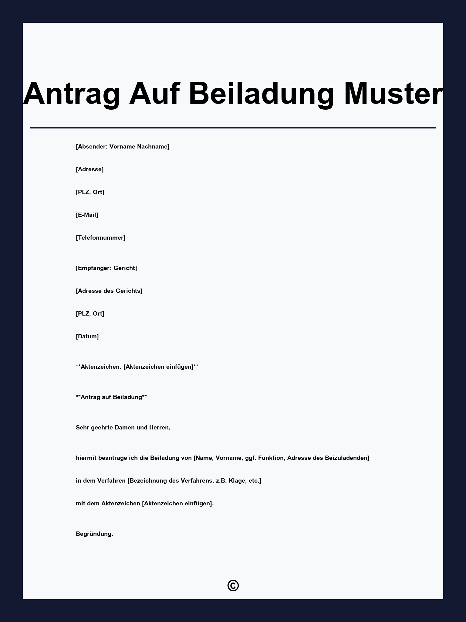 Antrag Auf Beiladung Muster