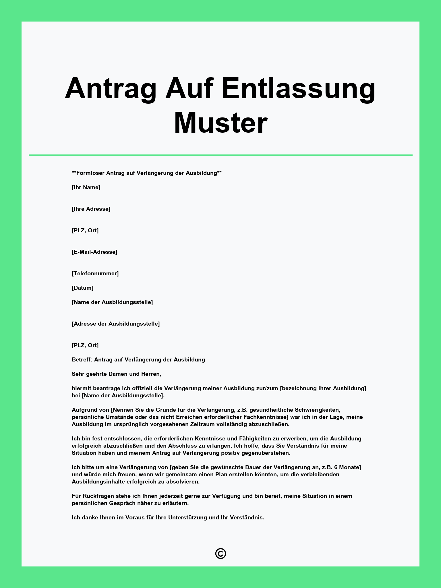 Antrag Auf Entlassung Muster