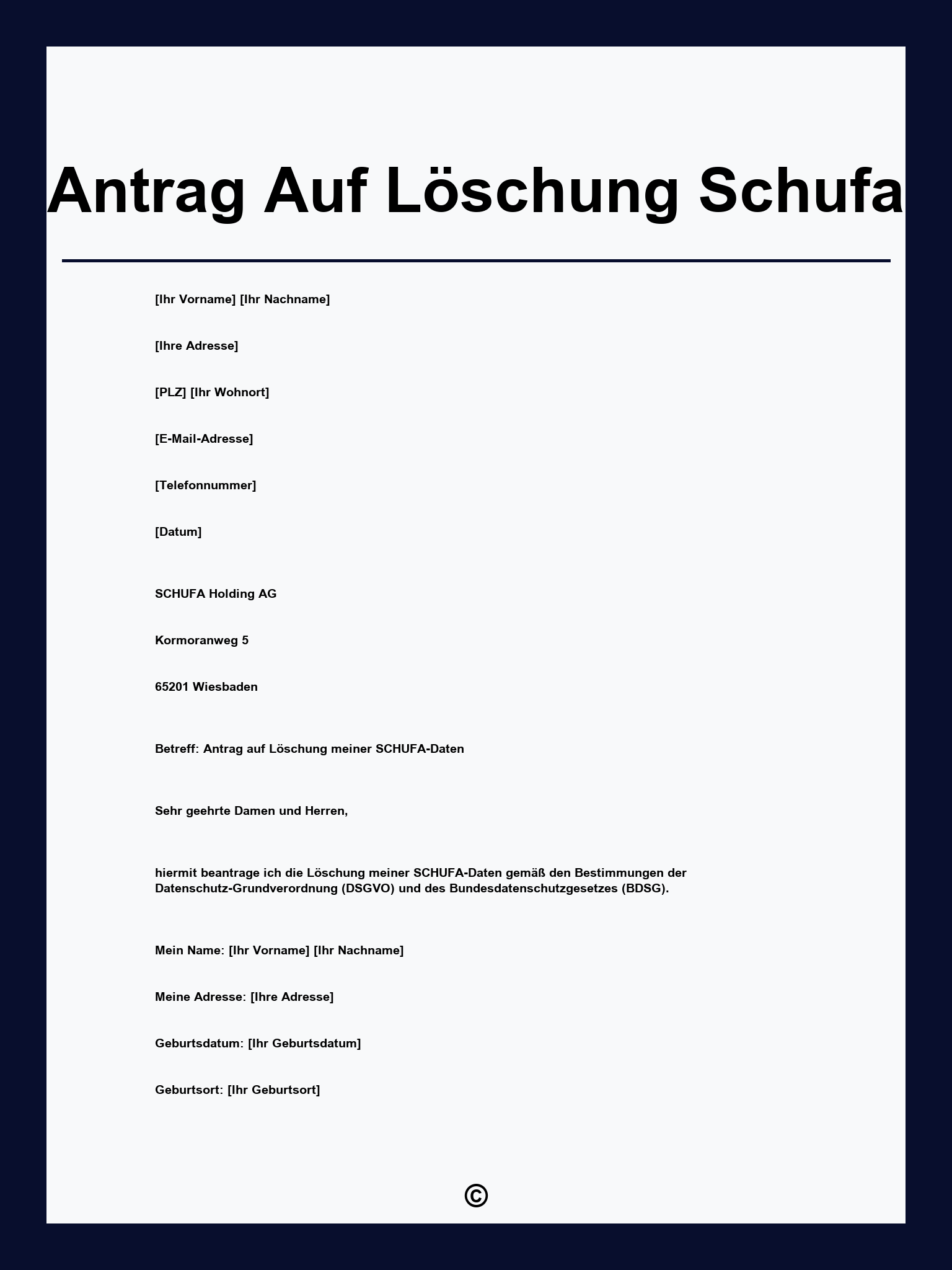 Antrag Auf Löschung Schufa