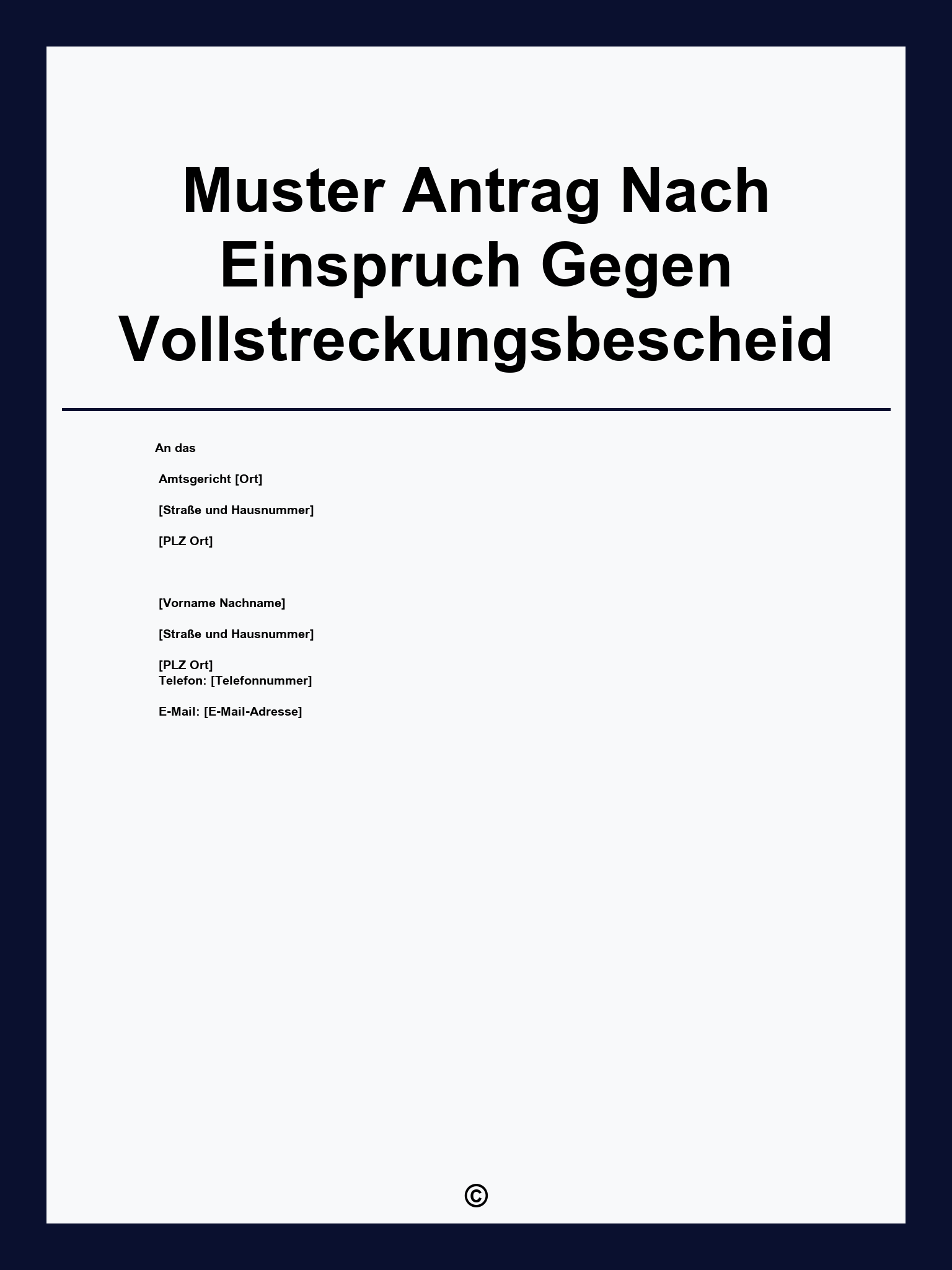 Muster Antrag Nach Einspruch Gegen Vollstreckungsbescheid