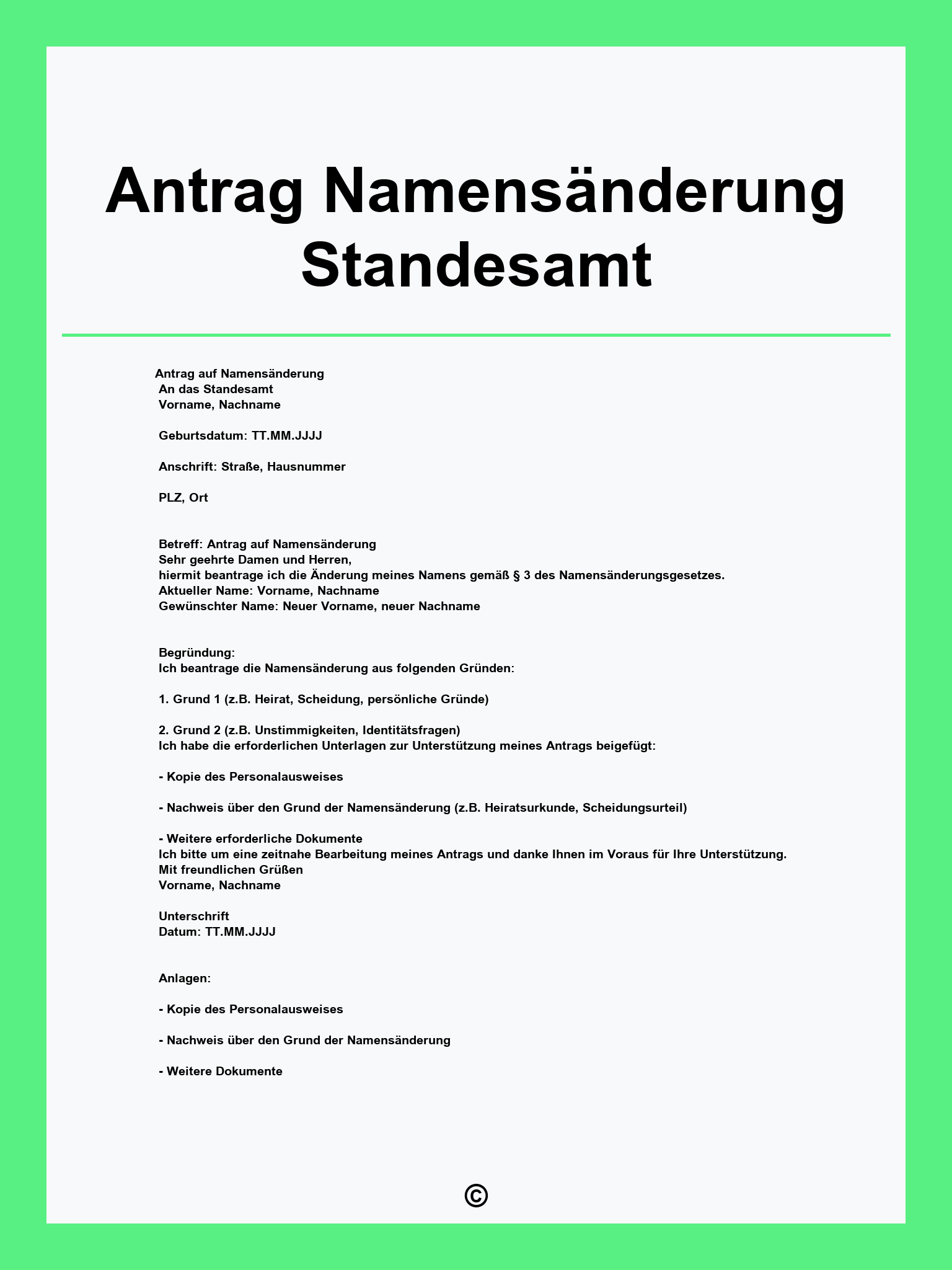 Antrag Namensänderung Standesamt