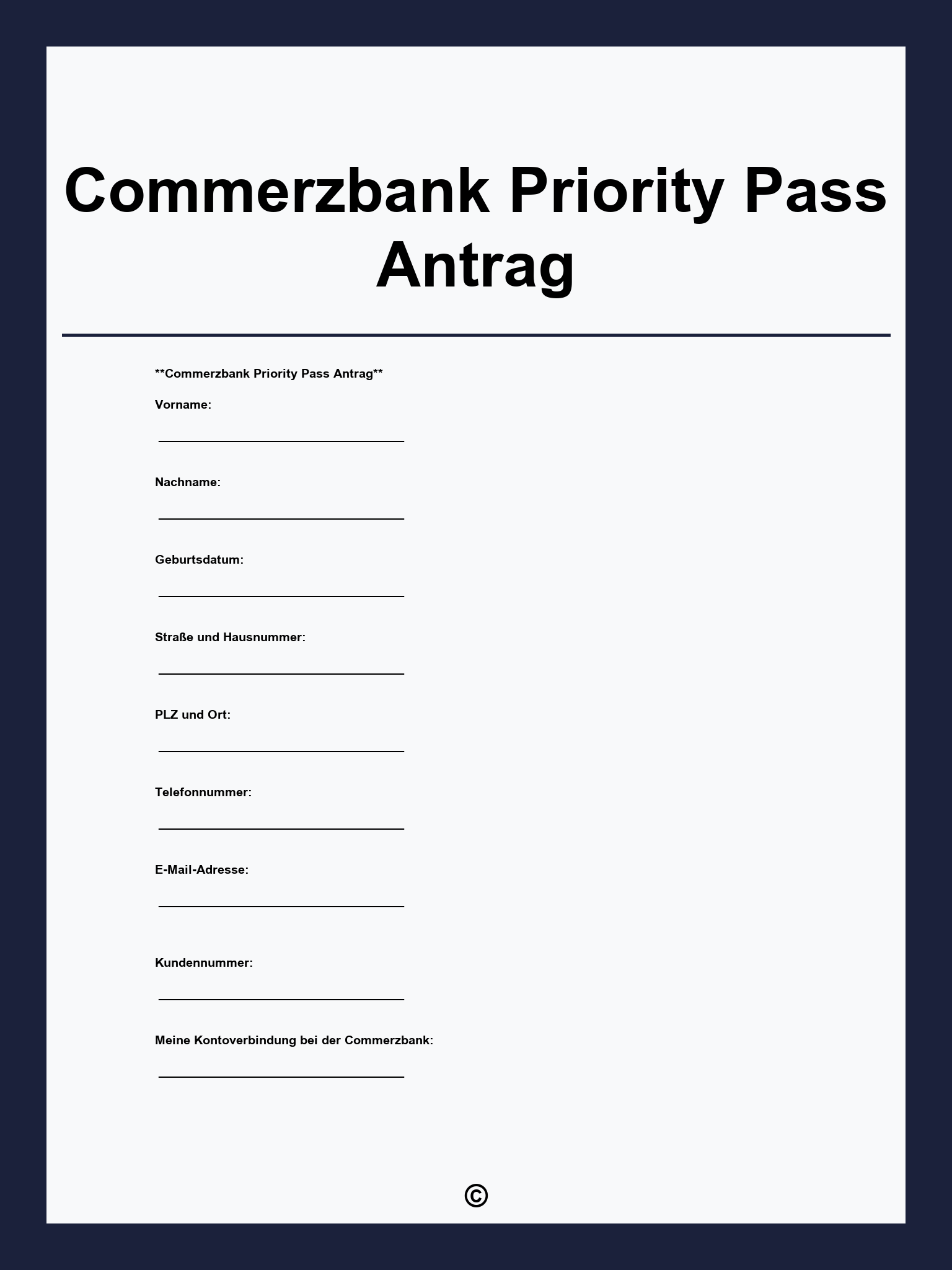 Commerzbank Priority Pass Antrag