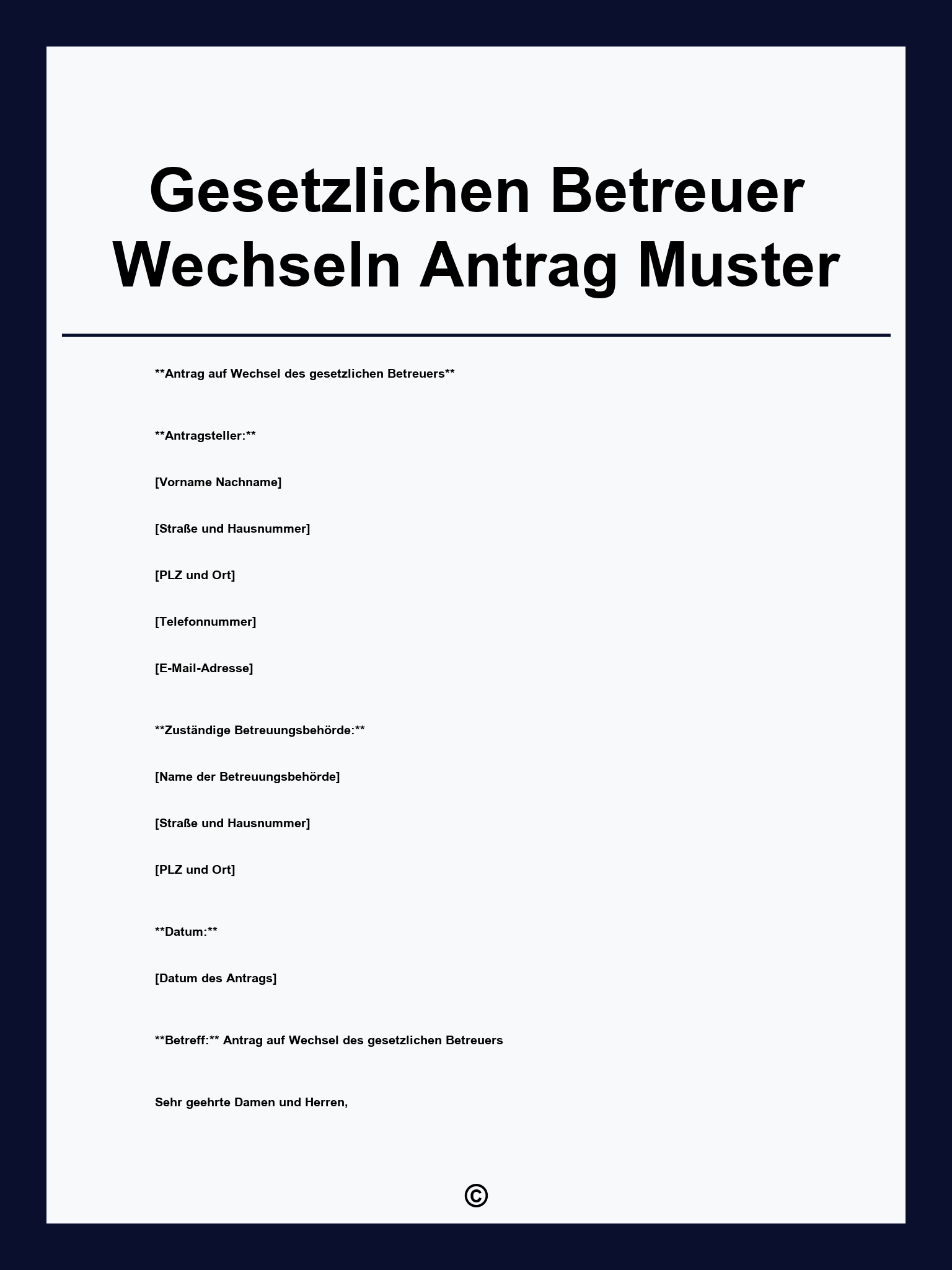 Gesetzlichen Betreuer Wechseln Antrag Muster
