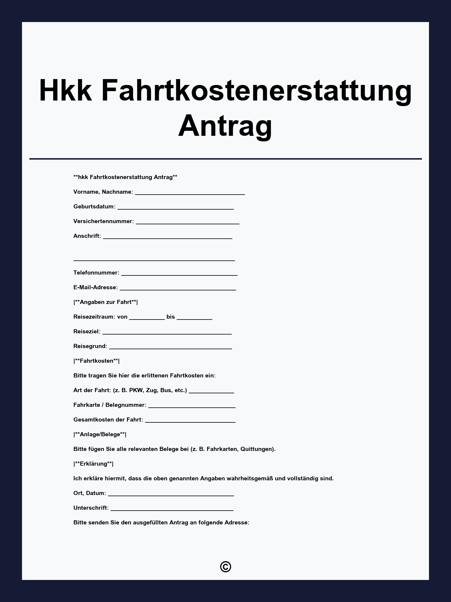 Hkk Fahrtkostenerstattung Antrag